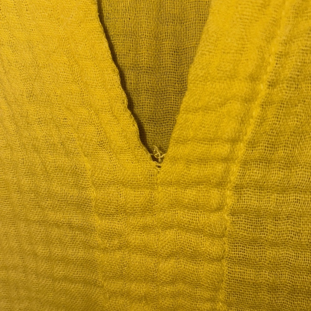 Michael Stars Daisy Gauze Dress Lemon- lime shade- 100% cotton- tiny flaw - Picture 11 of 16
